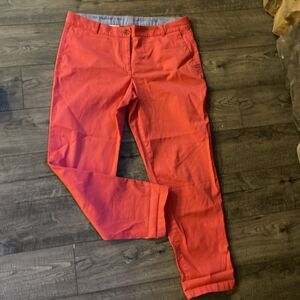 Talbots The Weekend Chino Pants Womens Size 12 Pink Straight Leg Slash Pockets